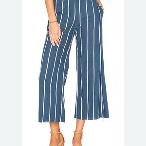 Faithfull the Brand Blue and White Cropped Ankle Pants